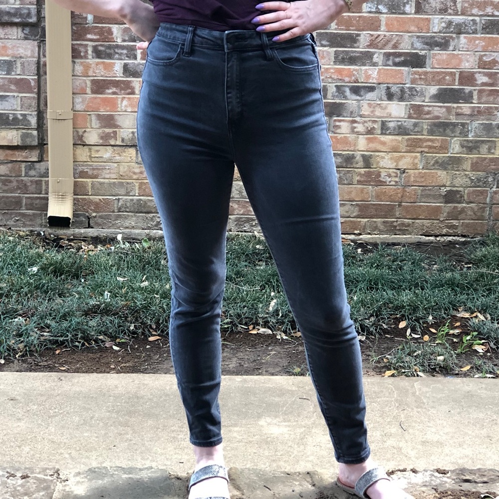 Gray high rise jeans